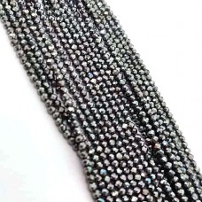 Hematite 2-2.5mm round facet beads strand
